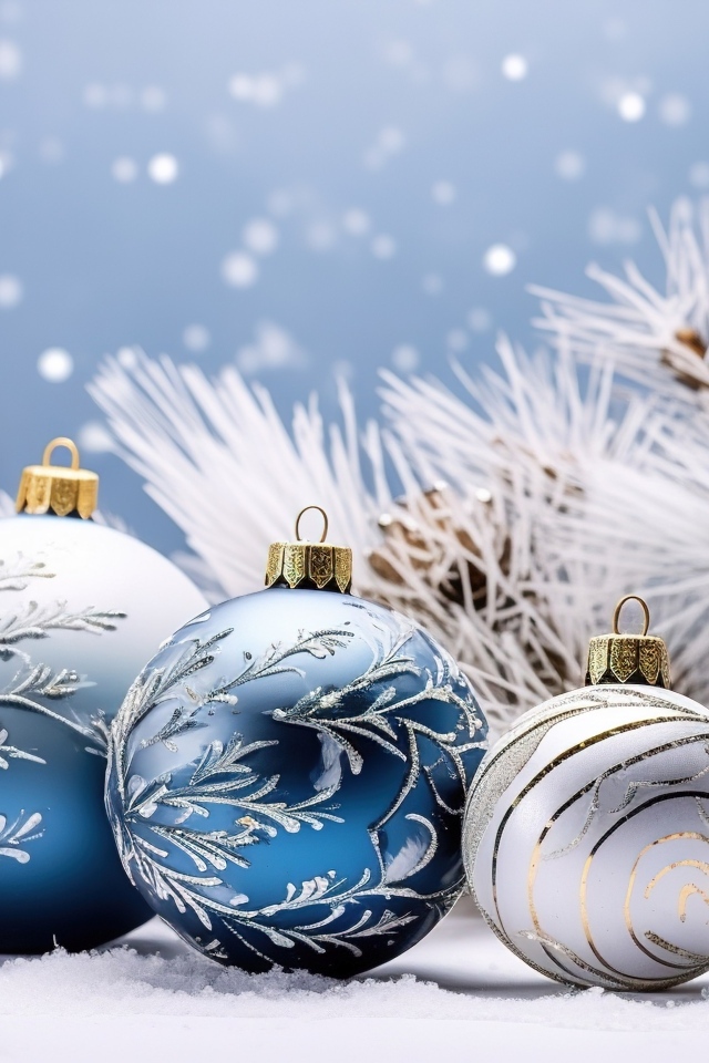 Большие красивые елочные игрушки шары