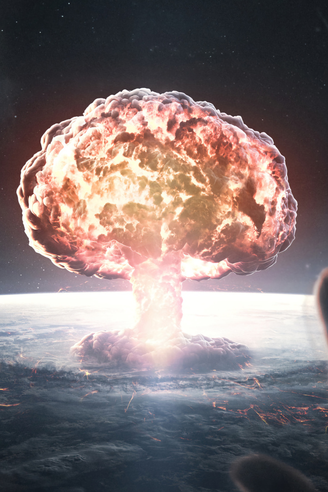 Космонавты наблюдают за взрывом в космосе 