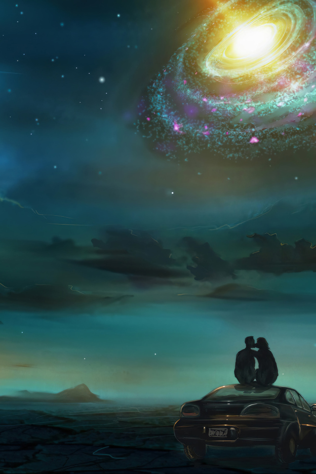 Космическая дыра в небе над горами