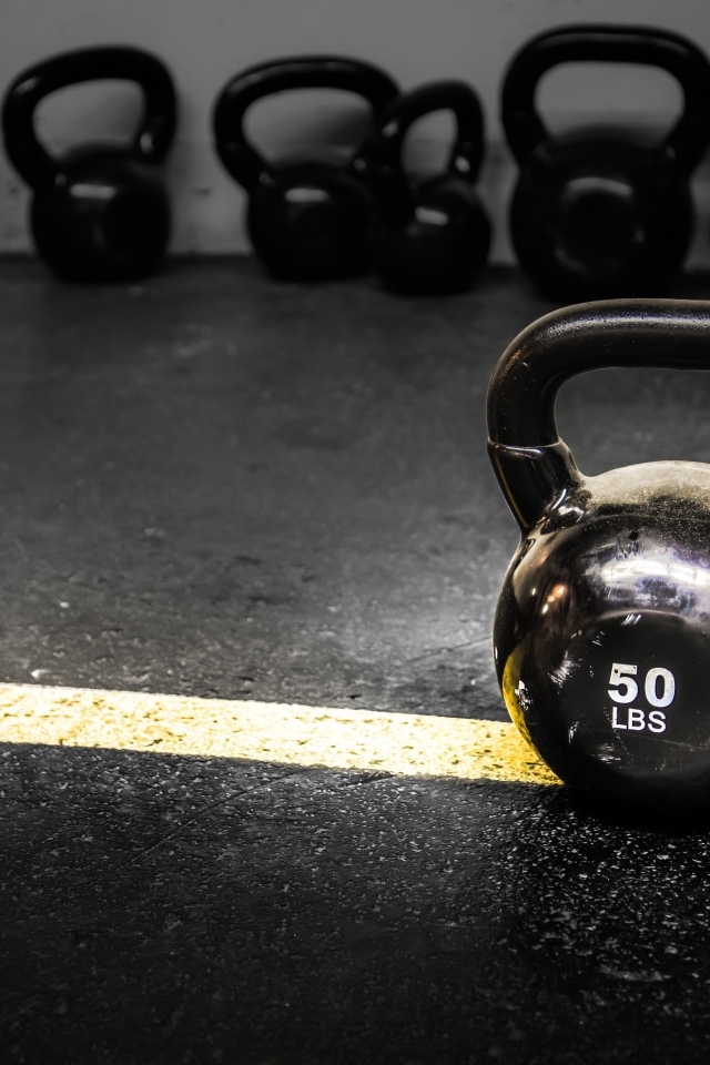 Big heavy kettlebell in the gym
