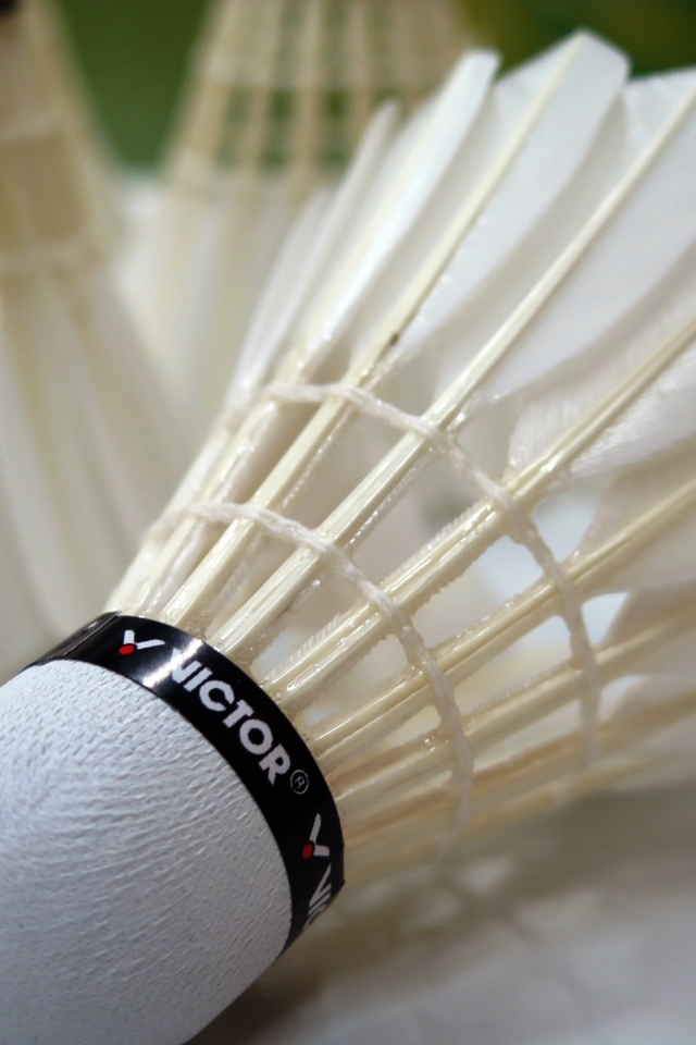 Волан для игры в бадминтон крупным планом