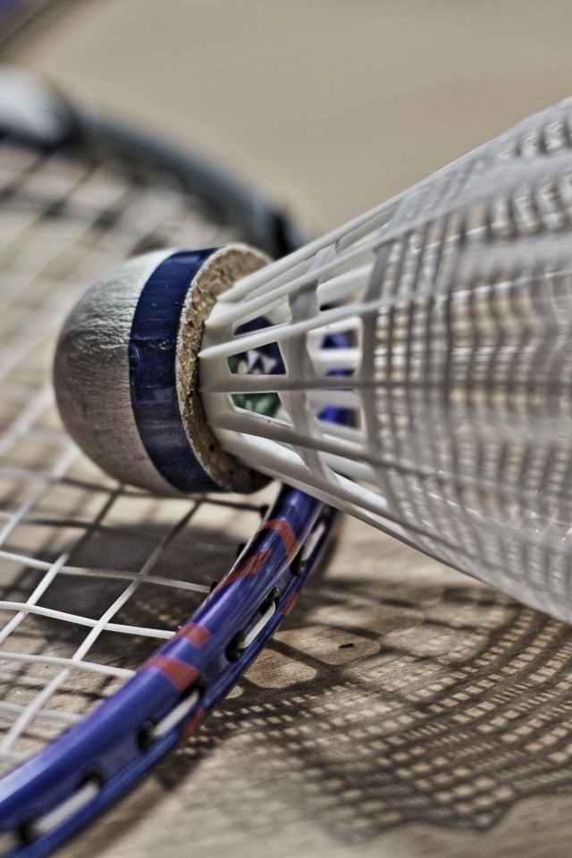 Волан с ракеткой для игры в бадминтон