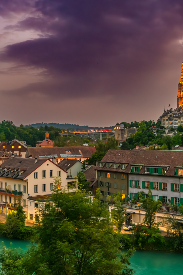 Красивый вид на город Берн, Швейцария