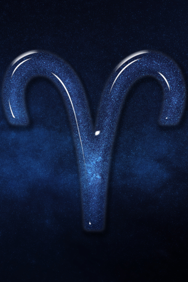 Синий блестящий знак зодиака  Телец