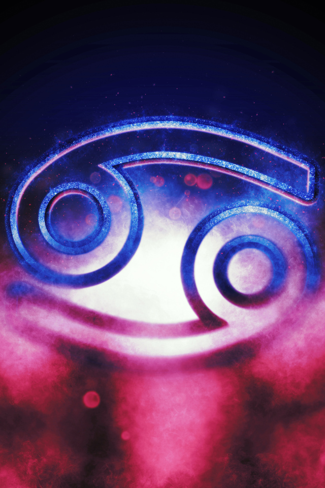 Знак зодиака рак на фоне розового дыма