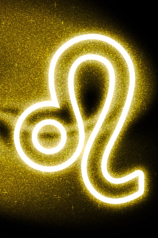 Золотистая пыль со знаком зодиака лев на черном фоне