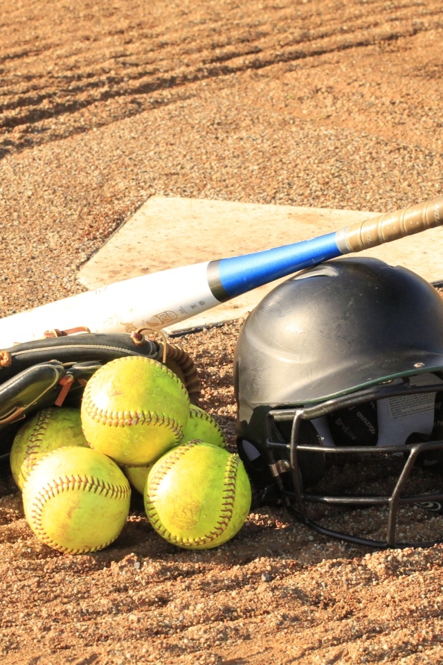 Атрибуты для игры в бейсбол на поле