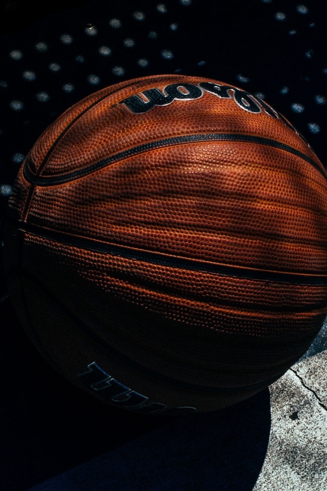 Большой кожаный баскетбольный мяч