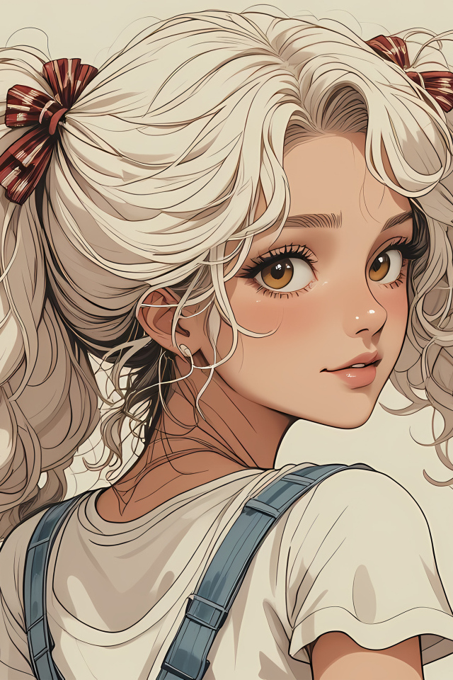 Девушка аниме с белыми волосами