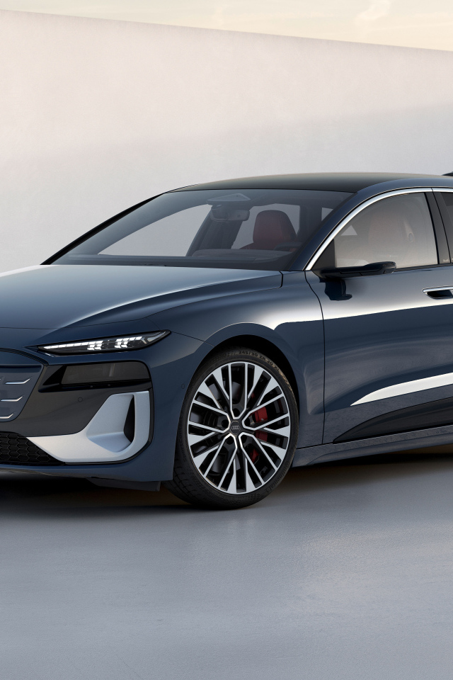 Автомобиль Audi S6 Avant e-tron 2024 года вид спереди