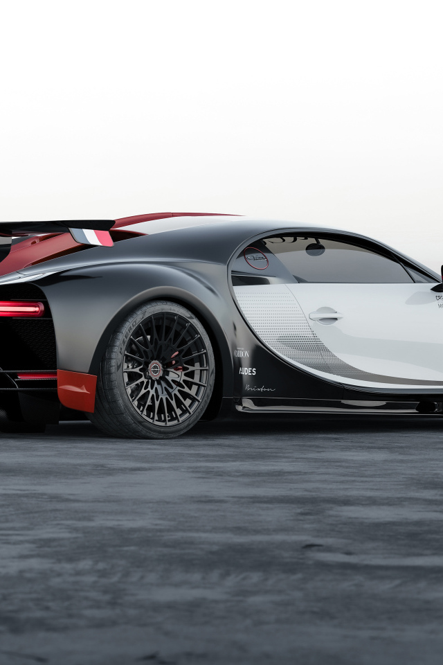 Вид сбоку на автомобиль Bugatti Chiron