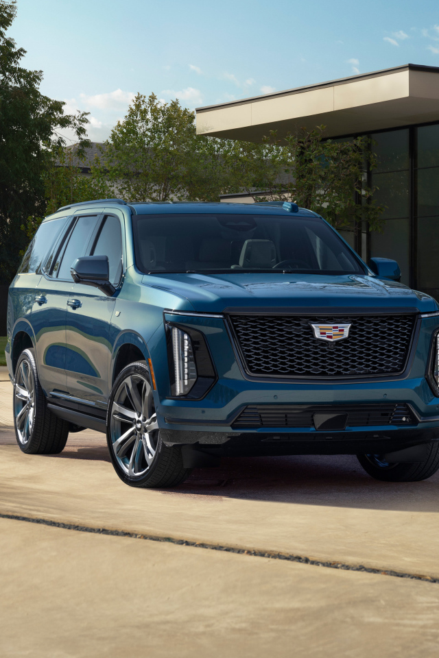 Большой Cadillac Escalade 2025 года вид спереди