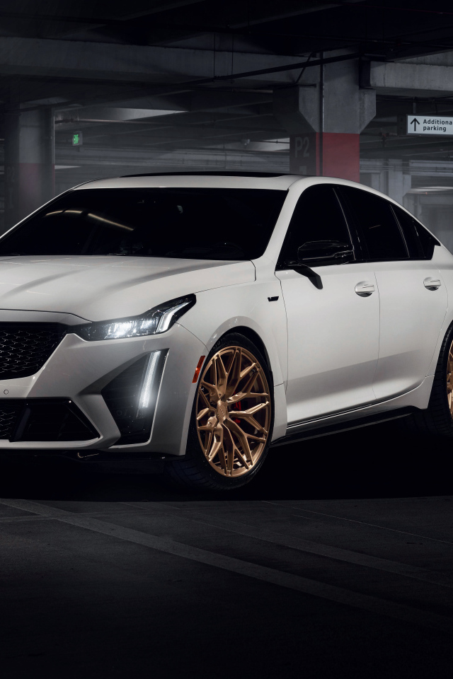 Белый автомобиль Cadillac CT5-V Blackwing