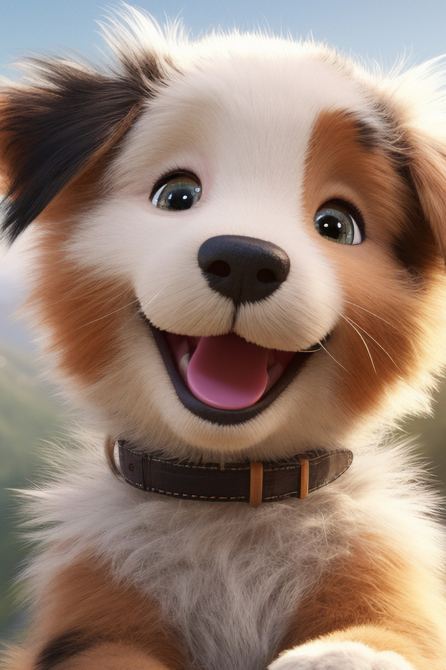 Смешной нарисованный щенок