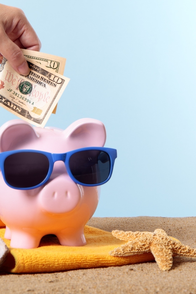 Свинья копилка с долларами на отдых