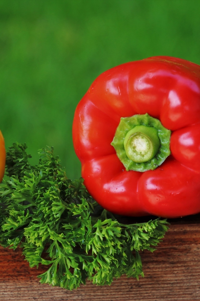 Болгарский перец с зеленью петрушки