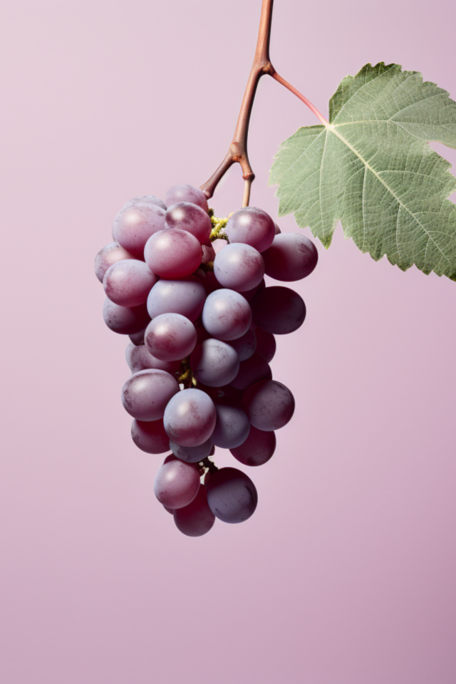 Гроздь винограда на сиреневом фоне