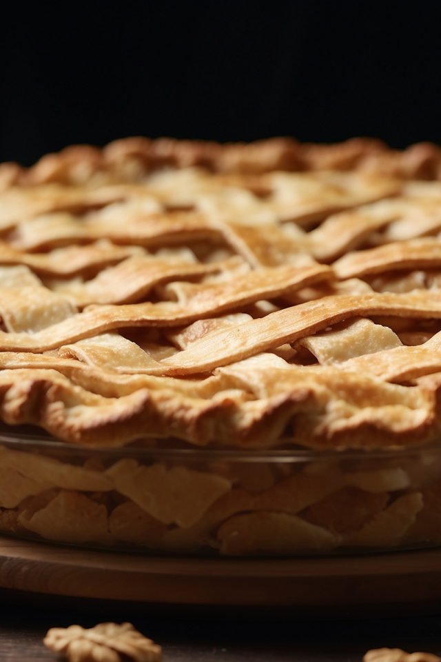 Красивый сладкий пирог с яблоками на столе