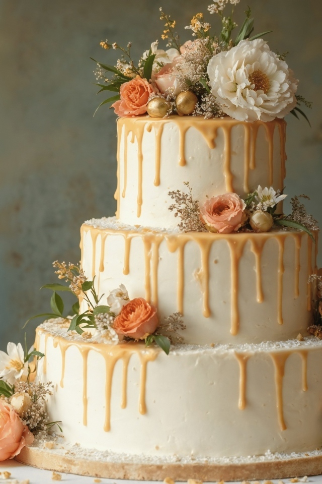 Большой красивый свадебный торт