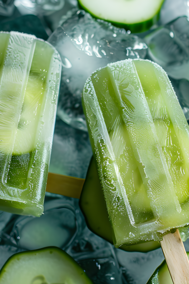 Мороженое фруктовый лед с огурцами 