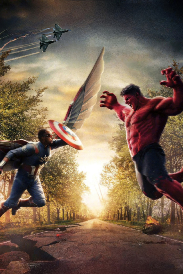 Капитан Америка сражается с Халком