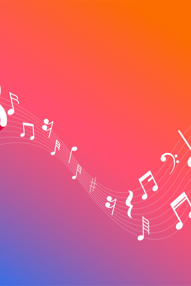 Белые ноты на розовом фоне