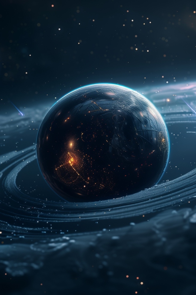 Планета земля с галактическими кругами