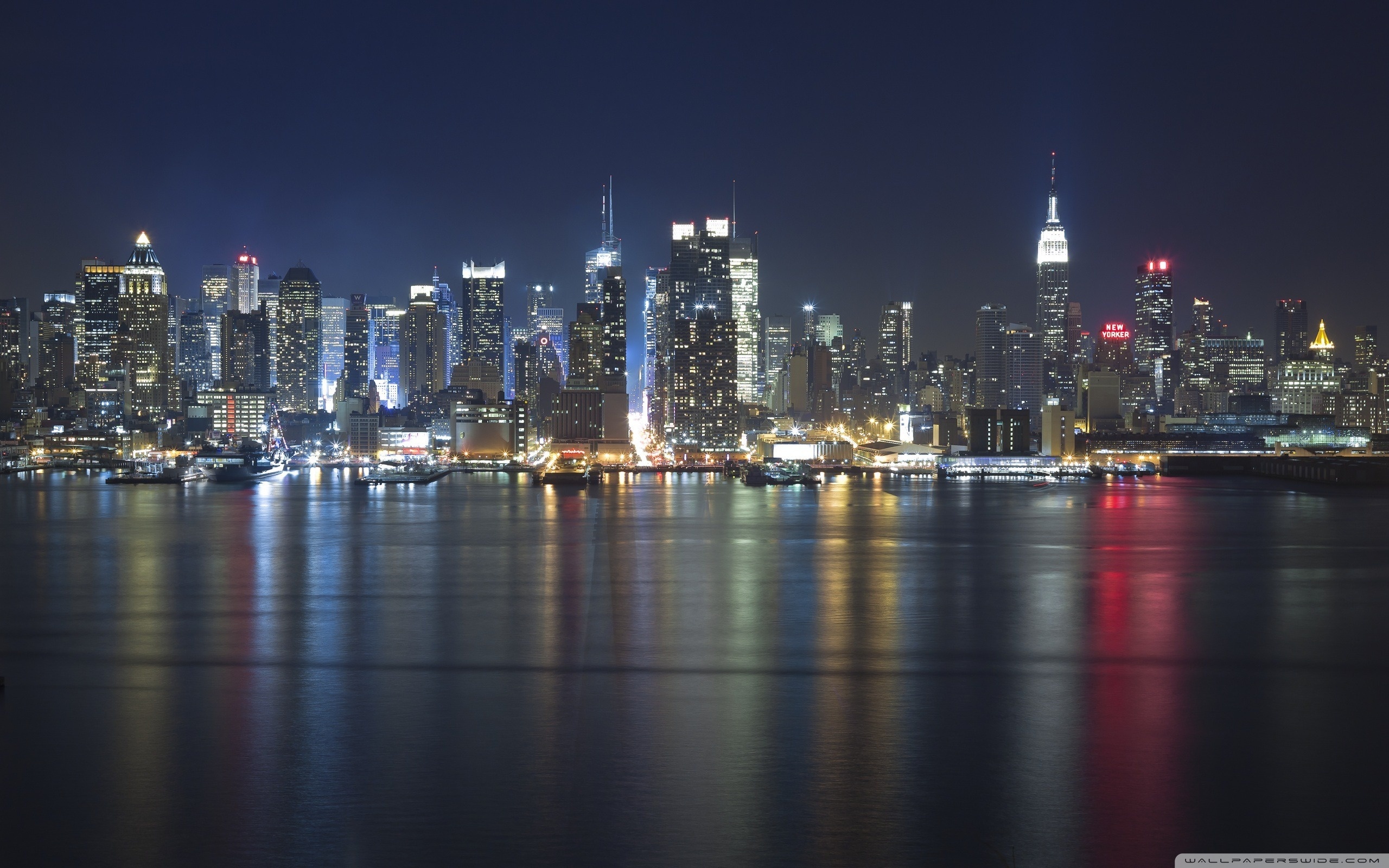 Вид. Ночной Нью-Йорк Сити Манхэттен. Гудзон США. Вид на Нью Йорк с Гудзона. Нью Йорк Гудзон ночь.