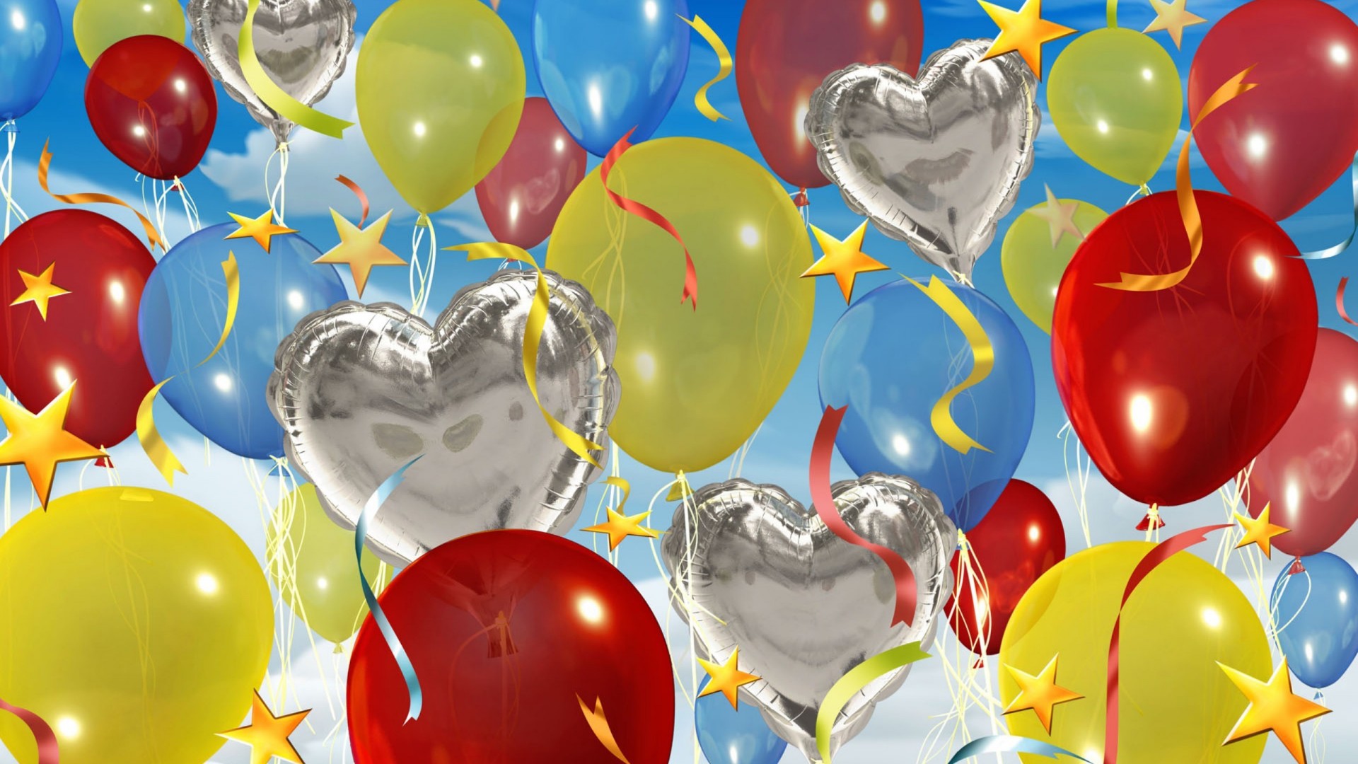 Different beautiful balloons for birthday Desktop wallpapers 1920x1080