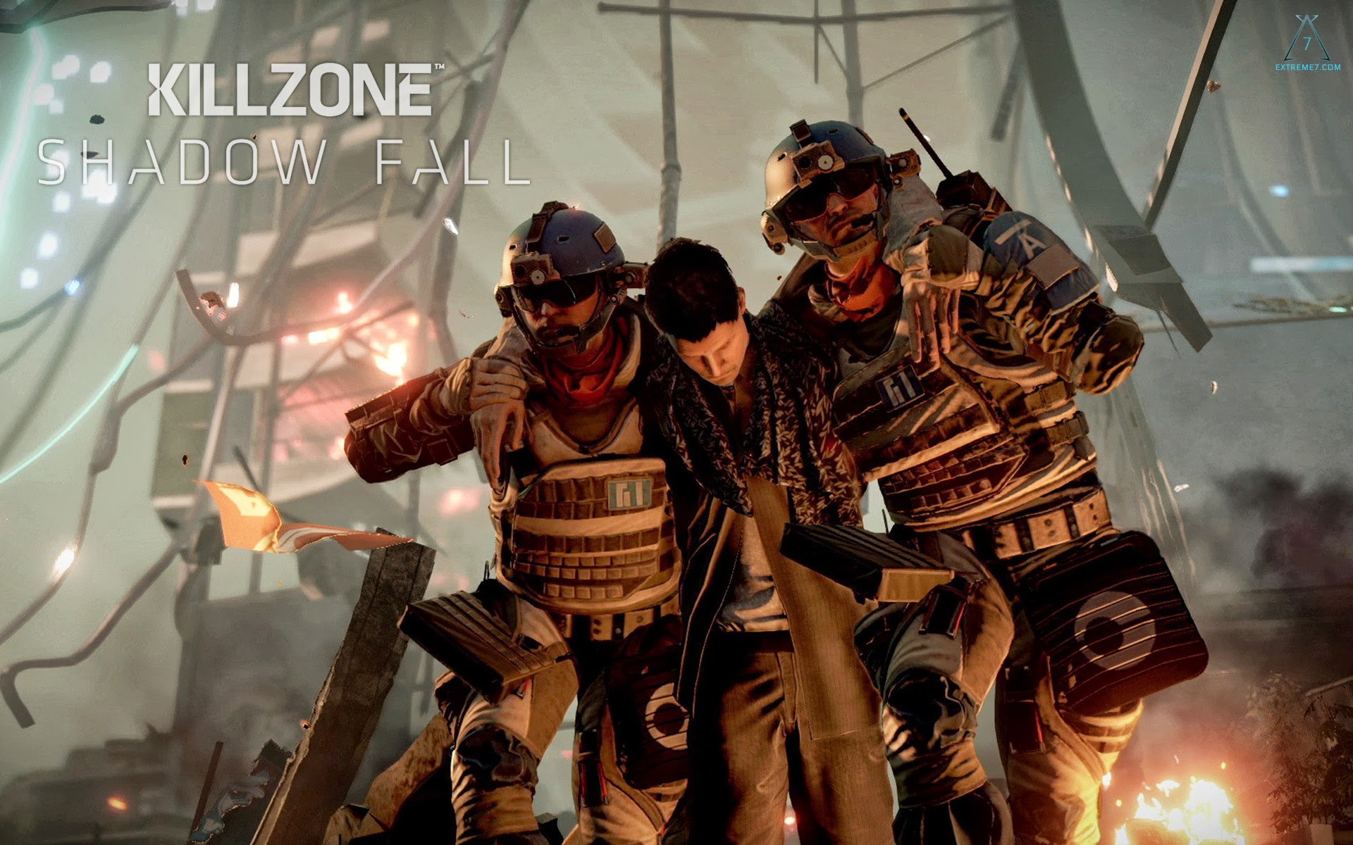 Killzone: Shadow Fall: carrying the wounded Desktop wallpapers 1152x864