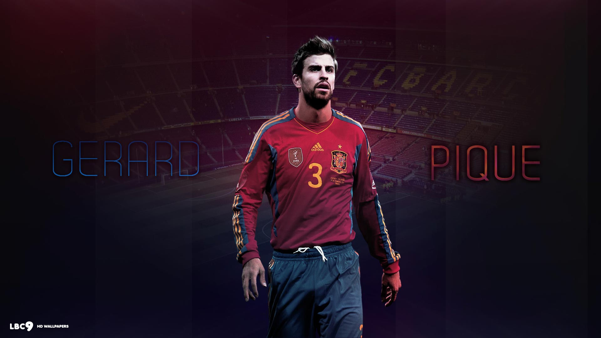The Football Player Of Barcelona Gerard Pique On Black Background Wallpapers And Images Wallpapers Pictures Photos