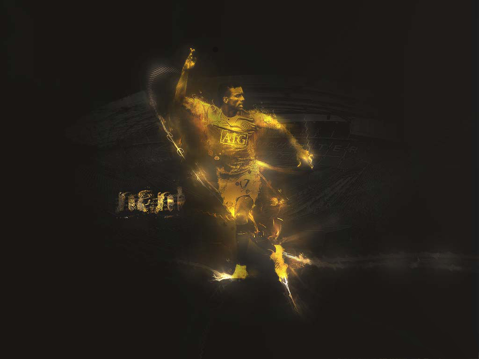 The Football Player Of Manchester United Luis Nani In Gold Colors Wallpapers And Images Wallpapers Pictures Photos