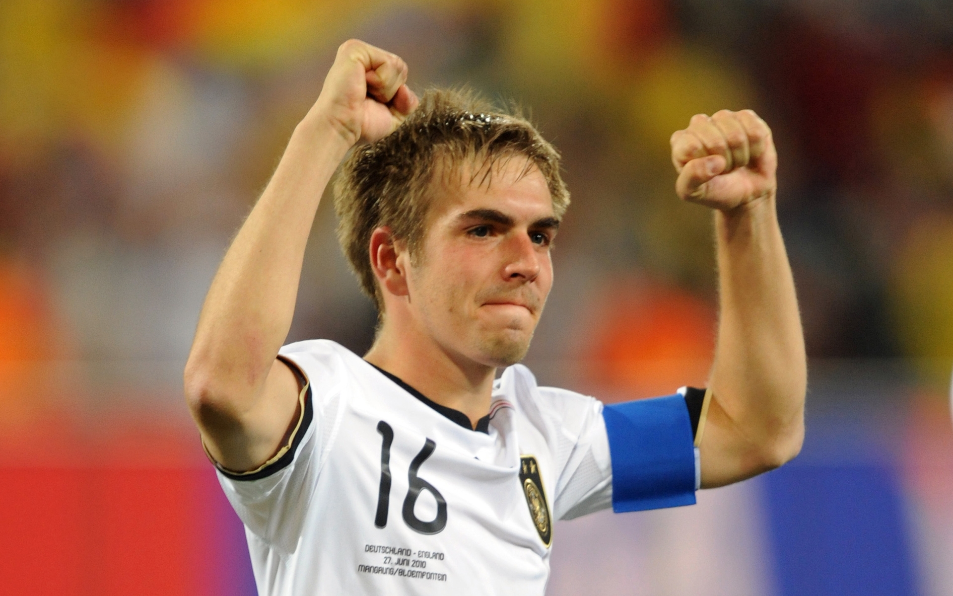 The player of Bayern Philipp Lahm after the victory Desktop wallpapers  1600x900