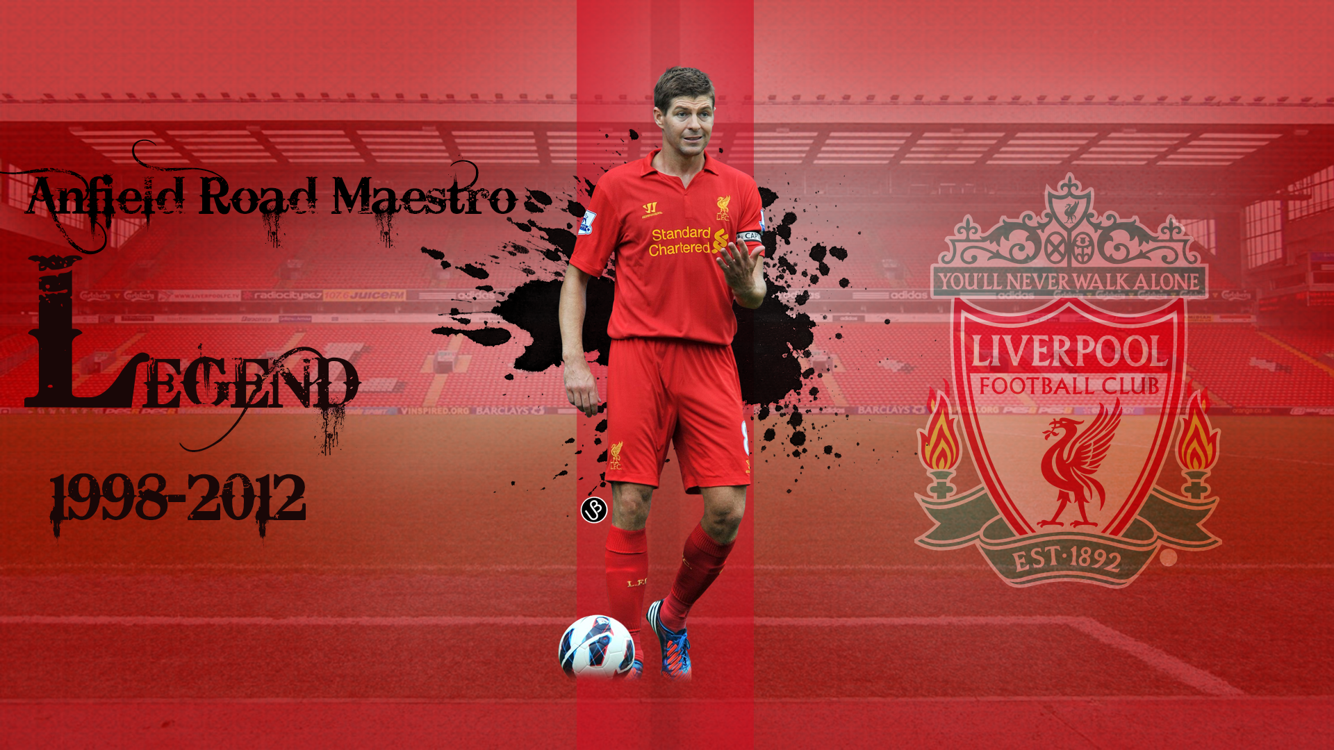The player of Liverpool Steven Gerrard Desktop wallpapers 1920x1080