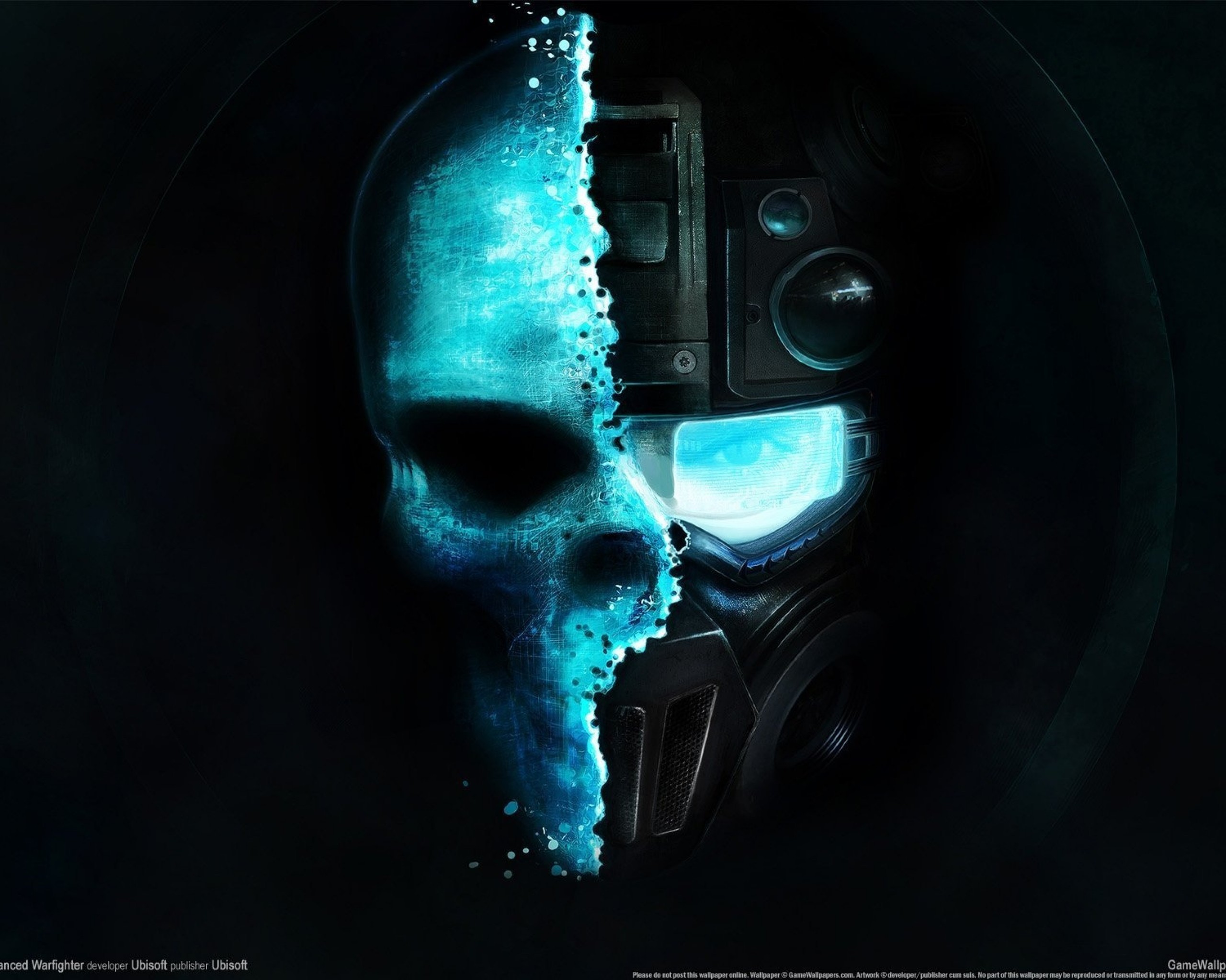 call of duty: ghosts blue mask Desktop wallpapers 1366x768