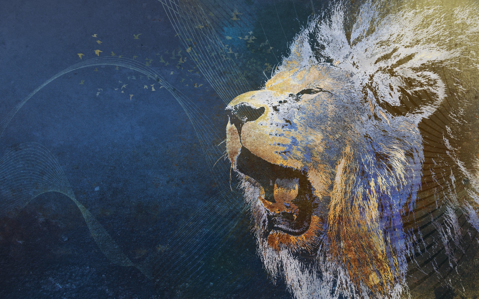 Roaring lion Desktop wallpapers 1366x768