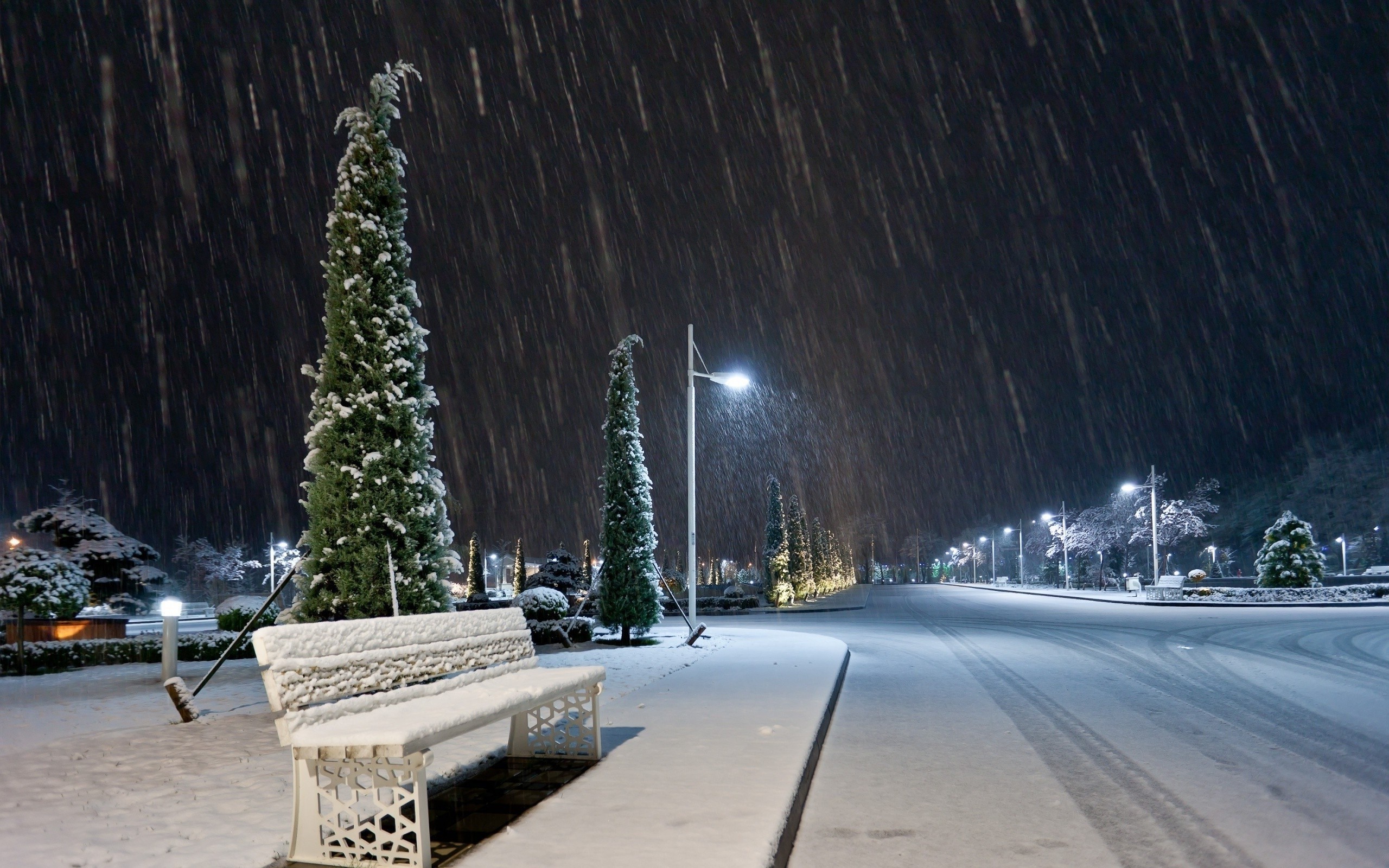 Улица Ночью Зимой Фото