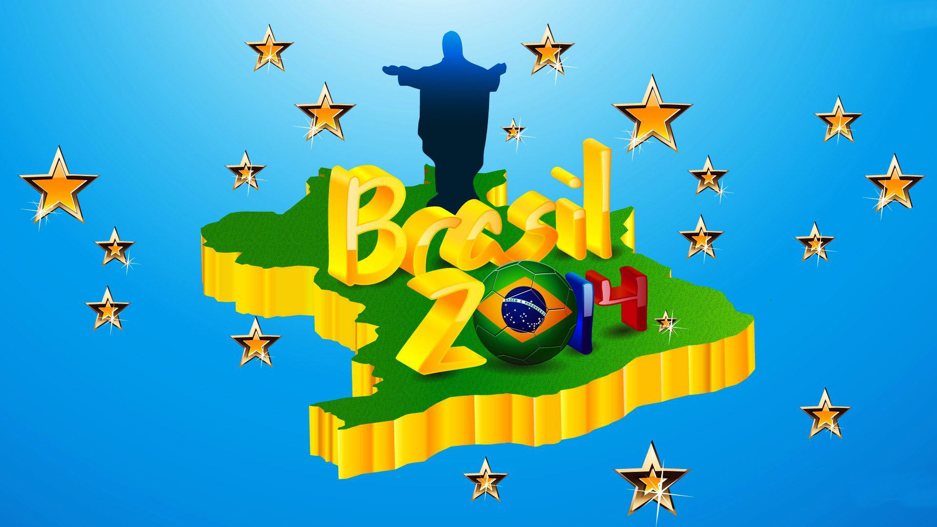 Zastaki.com - Логотип на карте на Чемпионате мира по футболу в Бразилии 2014