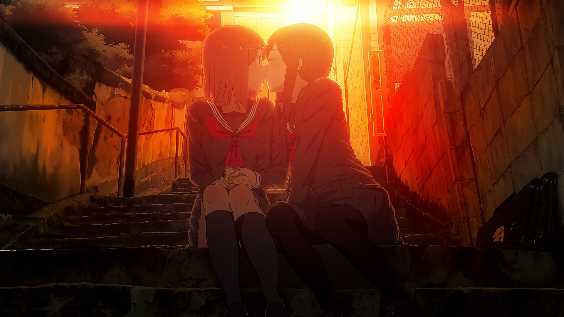 Anime girls kissing Desktop wallpapers 1280x800