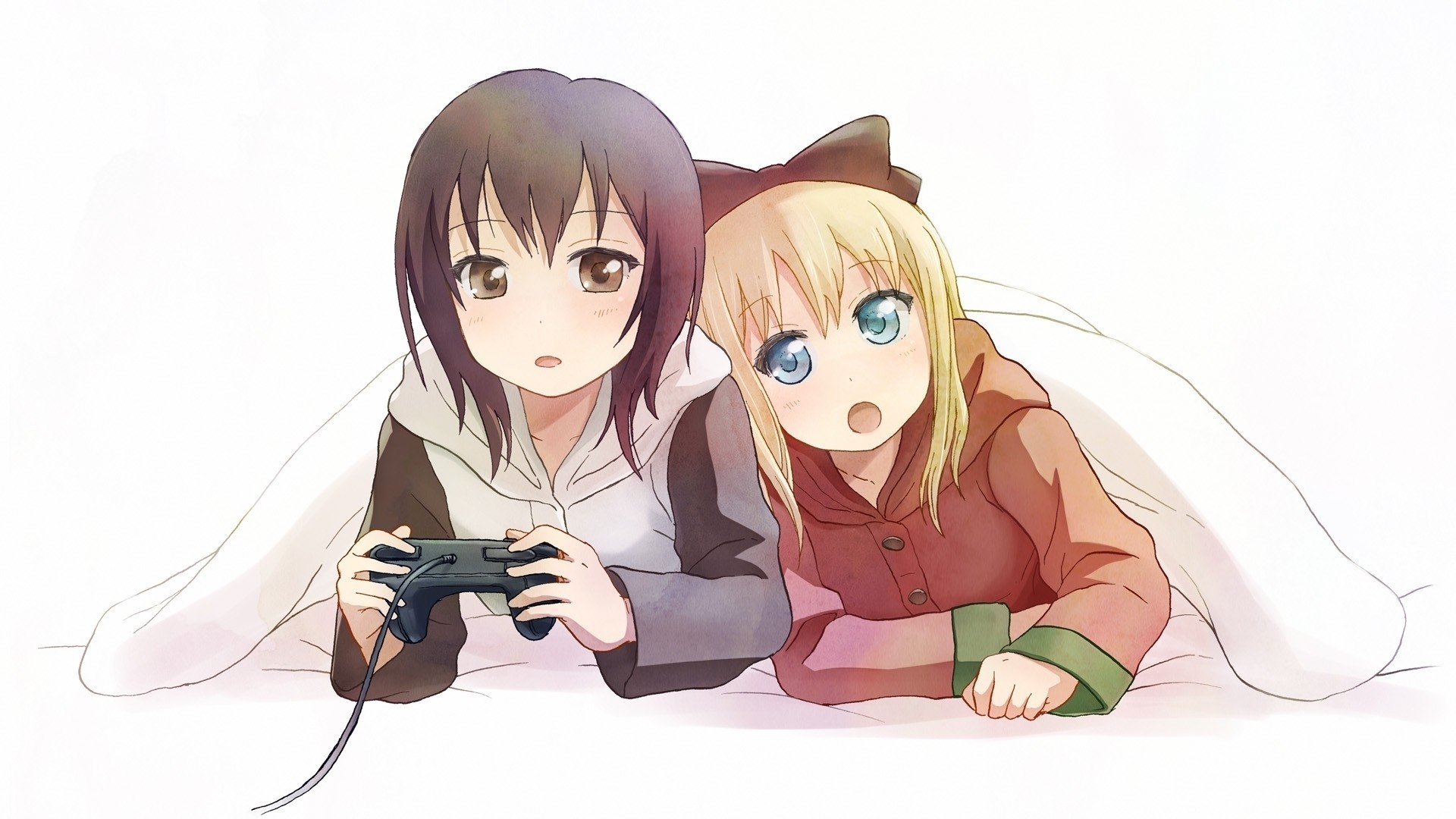 Girls Playing Video Games In The Anime Yuri Yuri Wallpapers