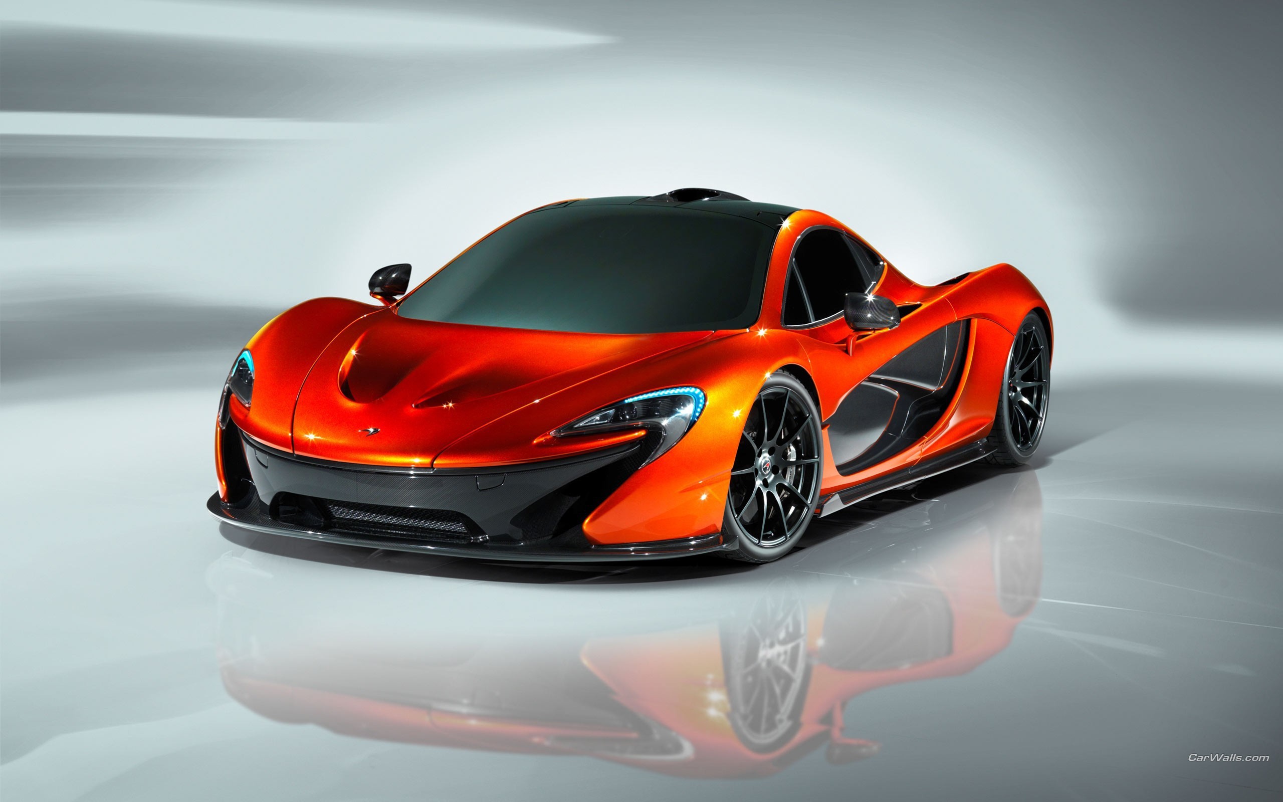 Orange Mclaren P1 On A Gray Background Wallpapers And Images