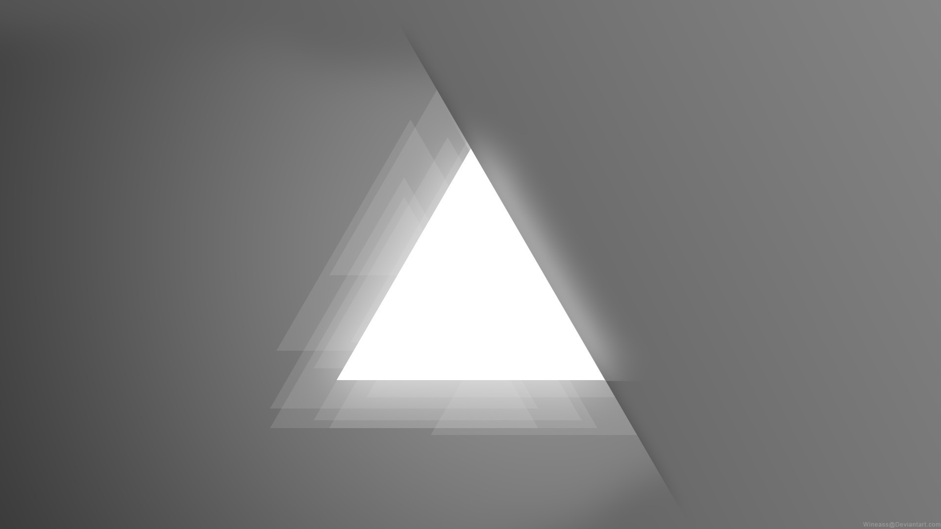 Светлый треугольник, серый фон - обои для рабочего стола, картинки, фото
