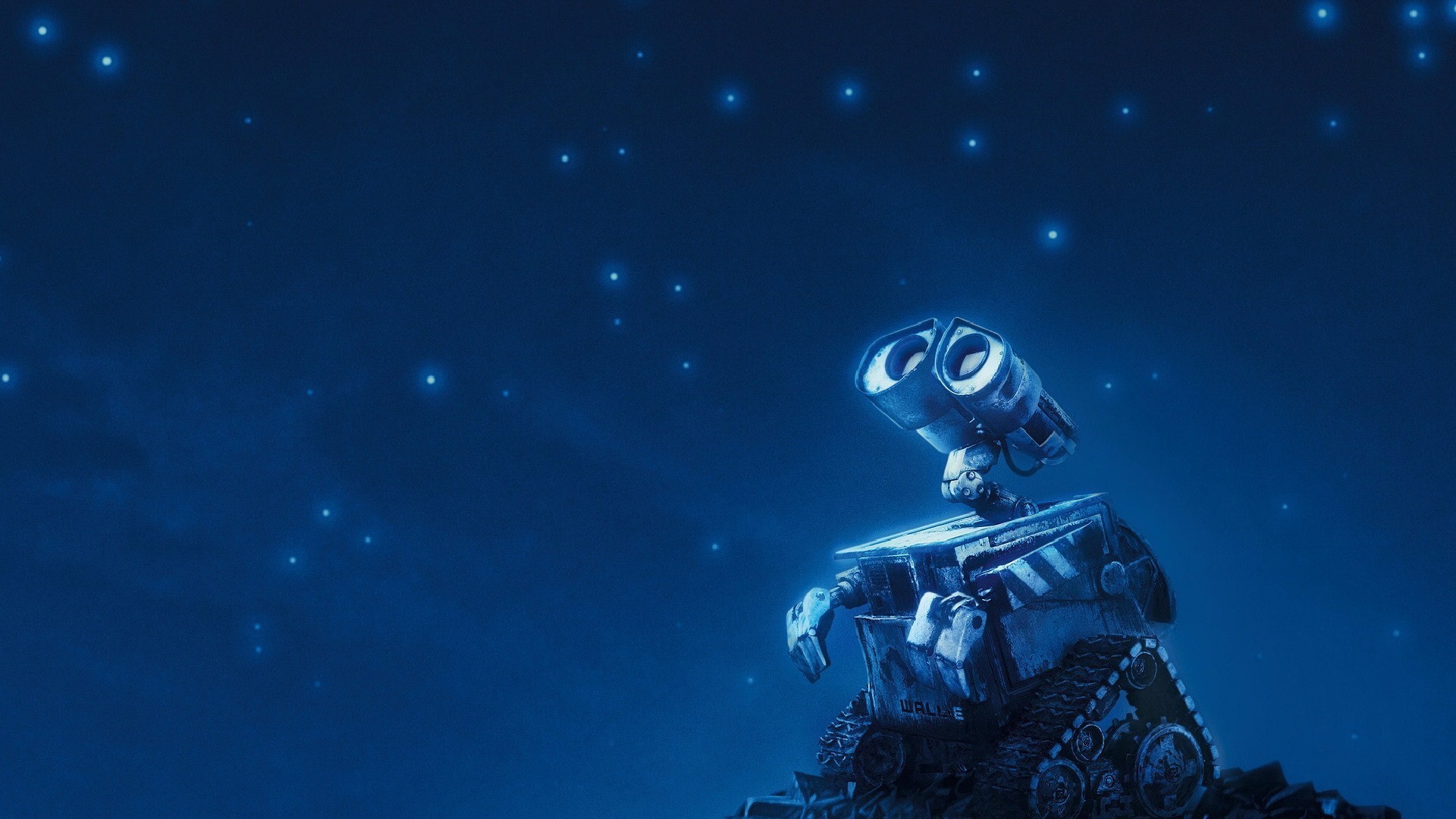 Робот WALL·E смотрит на звезды Обои для рабочего стола 600x3