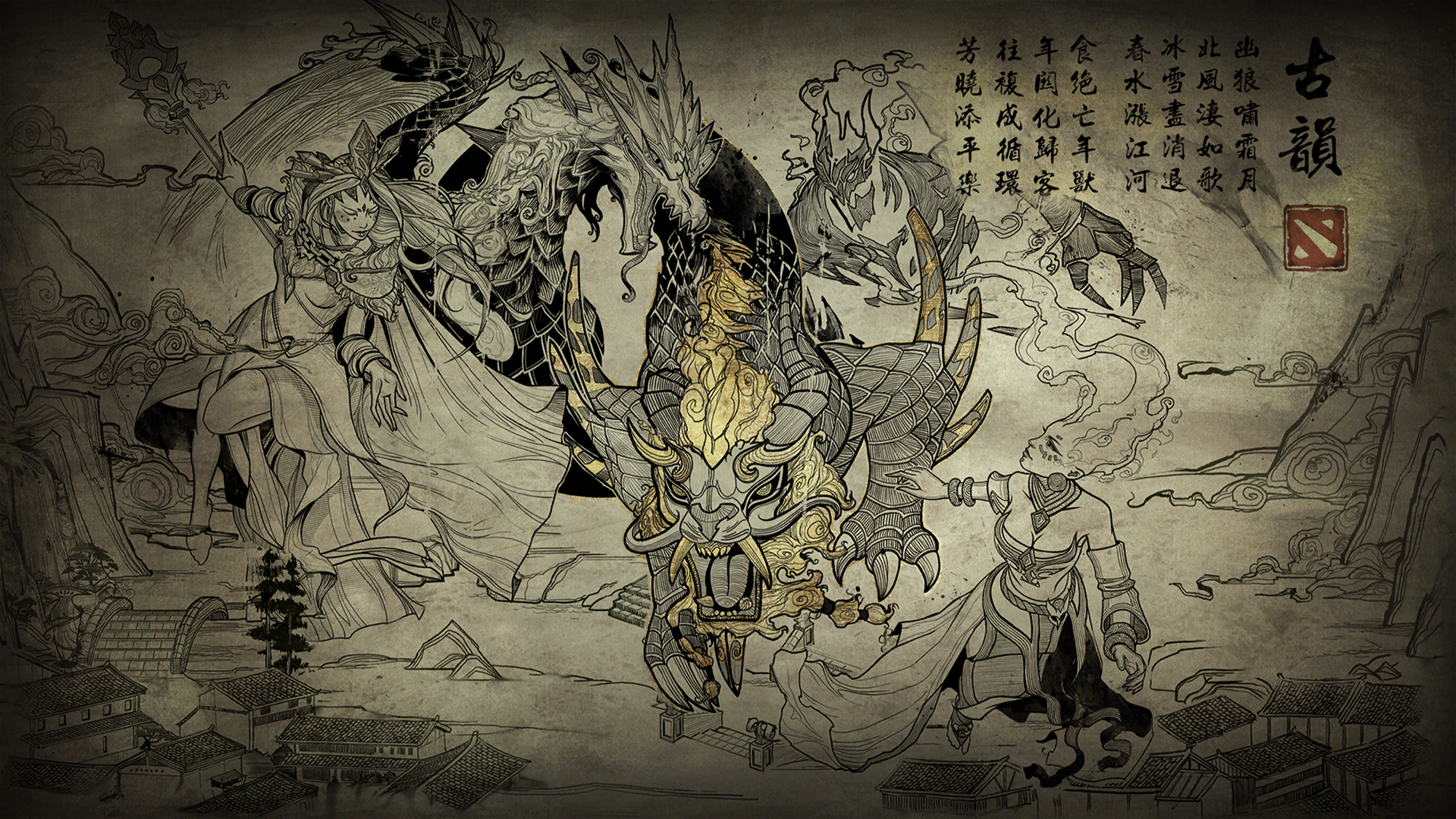 Game Dota 2 In The Style Of Japanese Painting Wallpapers And