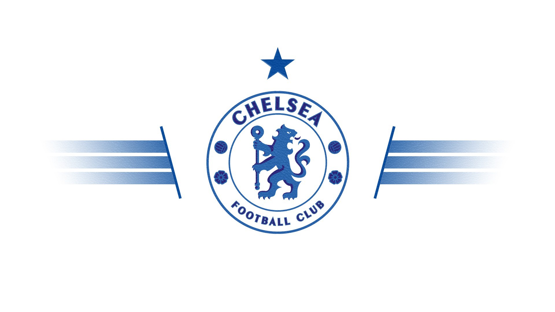 Zastaki.com - Футбольный клуб Челси, логотип  голубой на белом