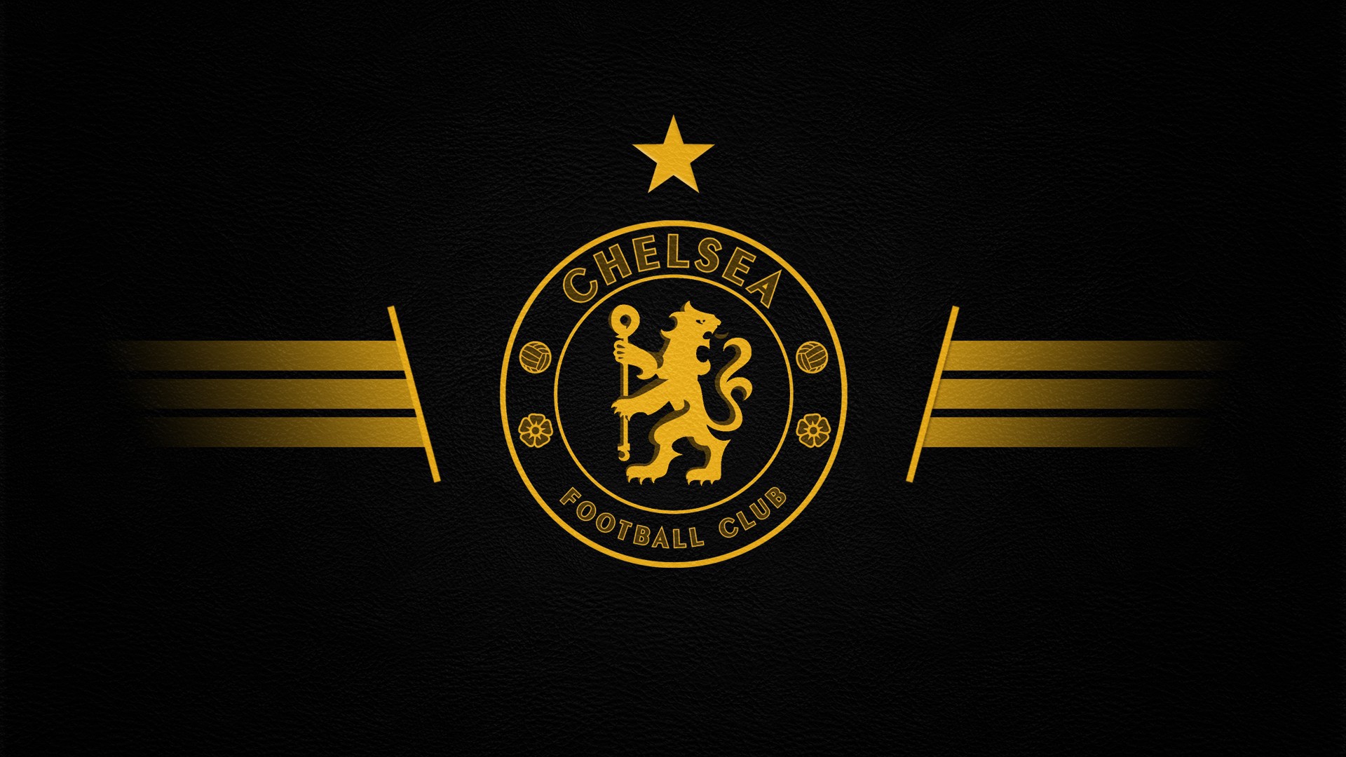 Zastaki.com - Футбольный клуб Челси, логотип  золотой на сером