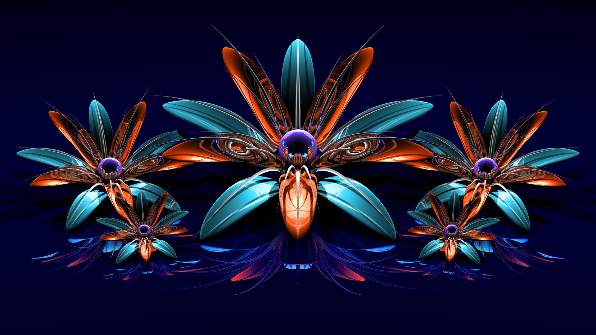 Фрактальные цветы - обои для рабочего стола, картинки, фото