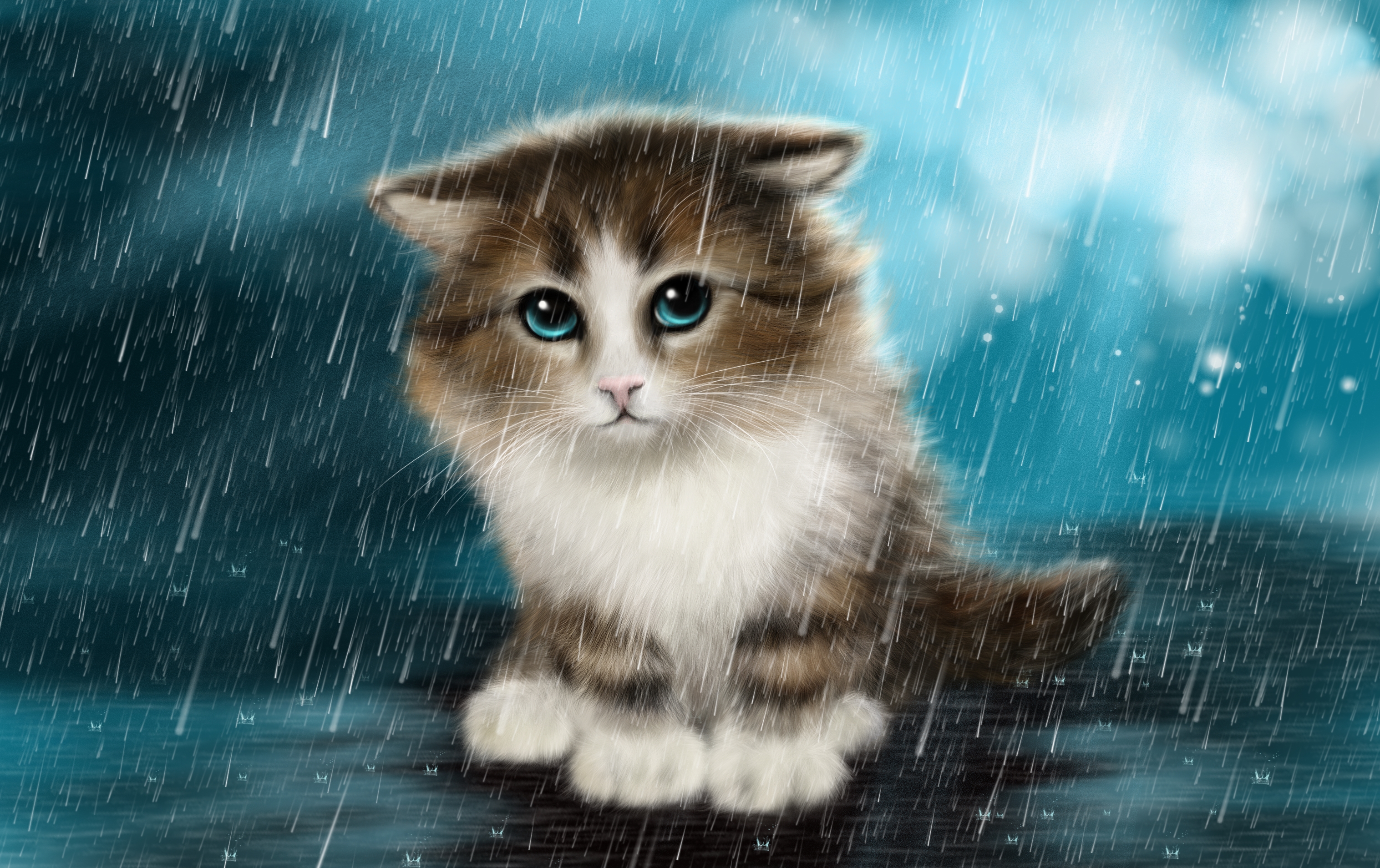 Кошка грустная песня. Грустный котенок. Кошка под дождем. Печальный котенок. Грустный котик под дождем.
