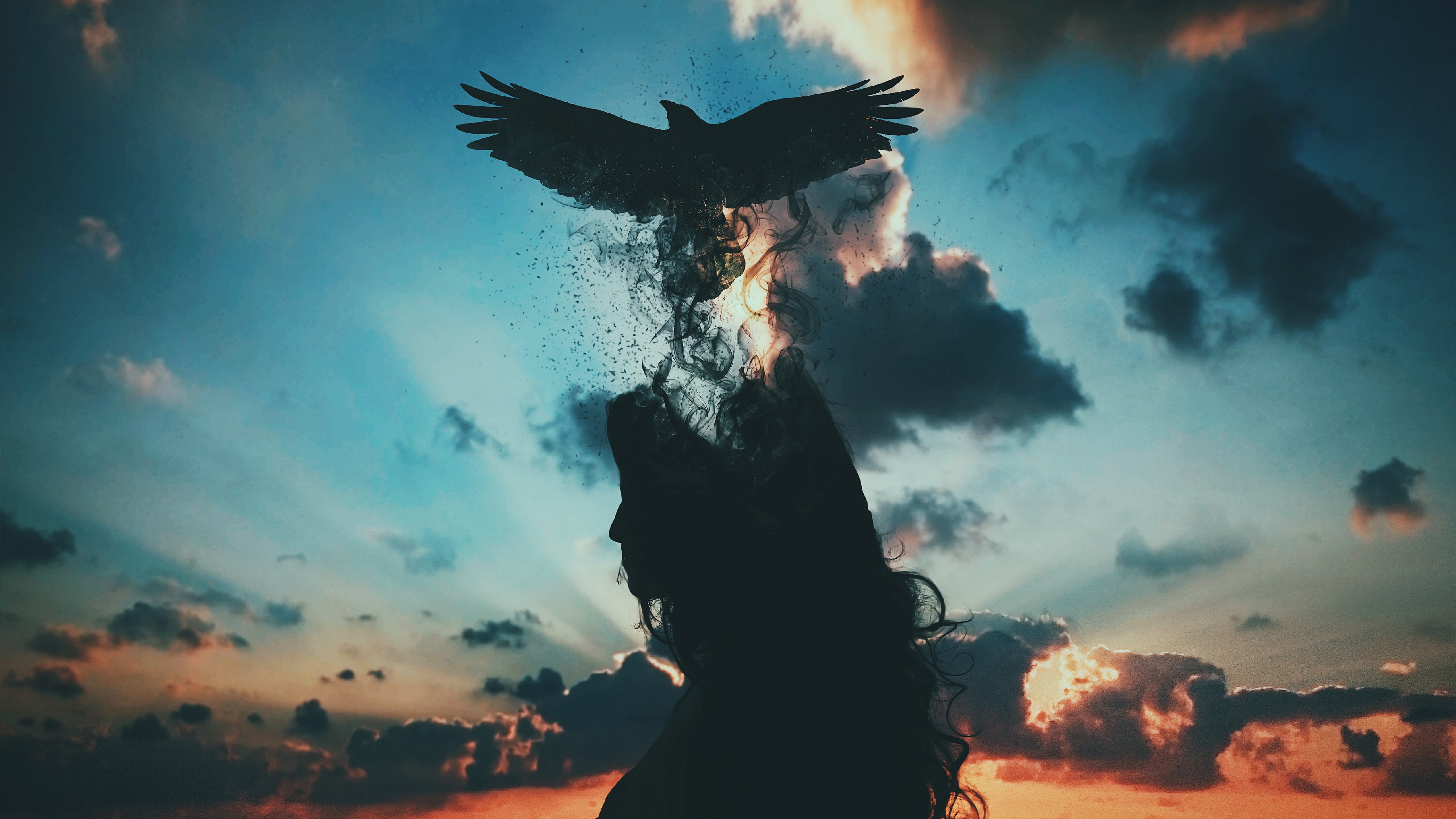 Сила духа в голове. Птица свободы. Девушка птица. Девушка птица в небе. Человек птица.