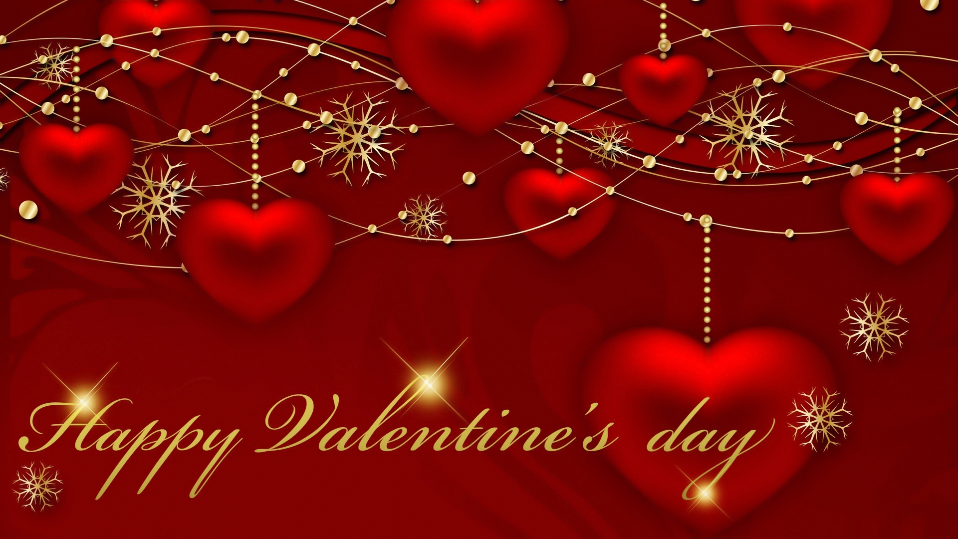 Greeting card with red hearts on Valentine's Day wallpapers and images ...
